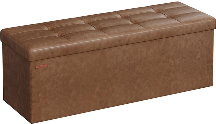 Songmics Bank – Opvouwbaar – 120 L – 38 x 110 x 38 cm – Koffiebruin – Zitkist