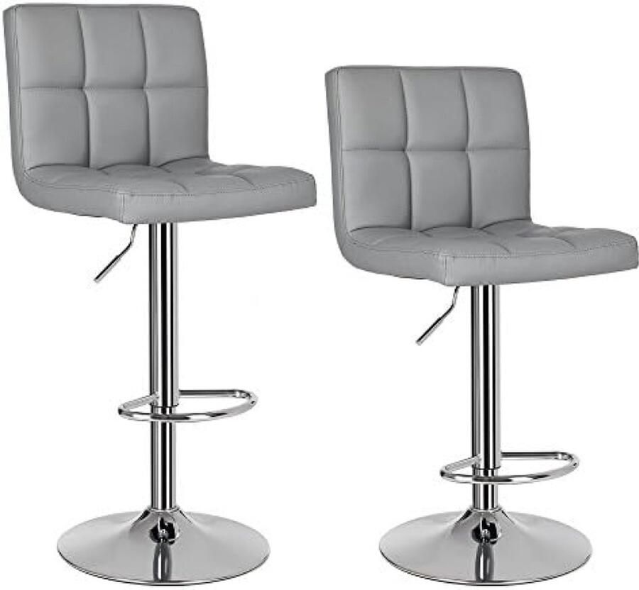 Songmics Barkruk met rugleuning en robuuste voet PU 56 x 47 6 x 44 6 cm