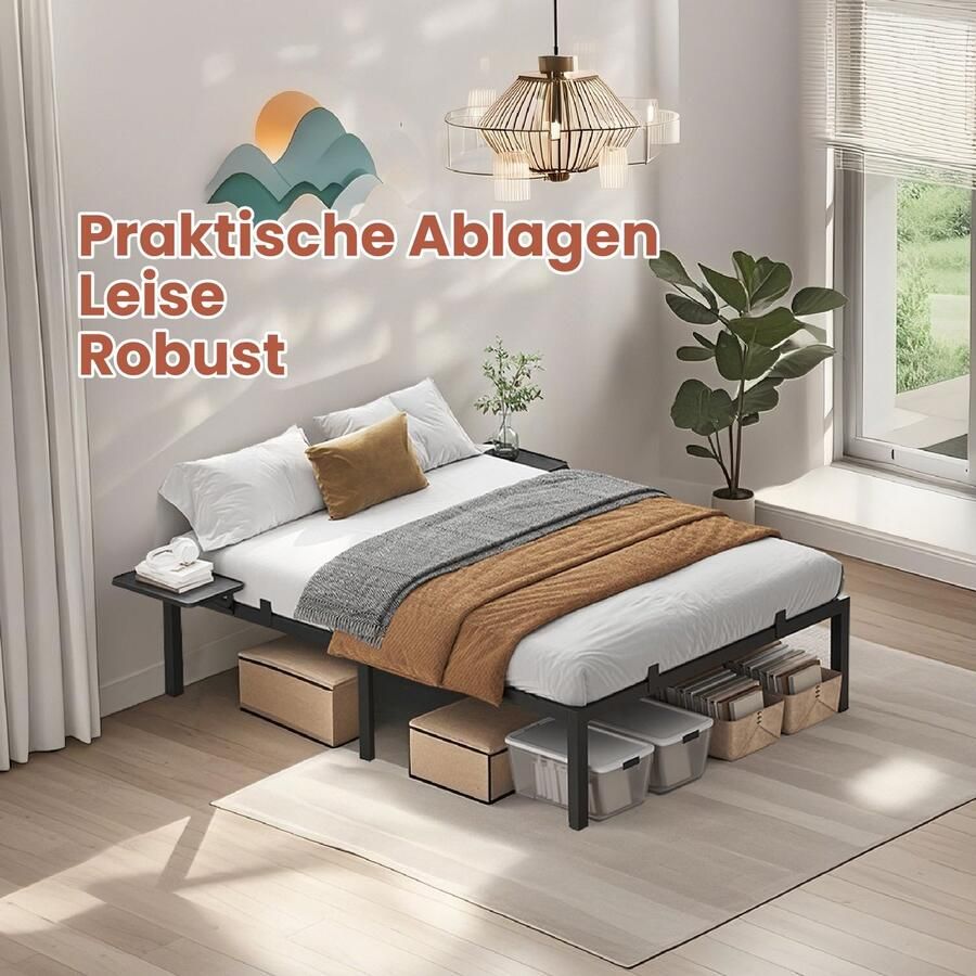 Songmics Bedframe – 140 x 190 cm – Compact Bedframe