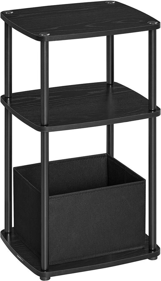 Songmics Bijzettafel – 3 Planken – 30 x 34 x 58 cm – Ebbenhout Zwart – Sterk en Stijlvol