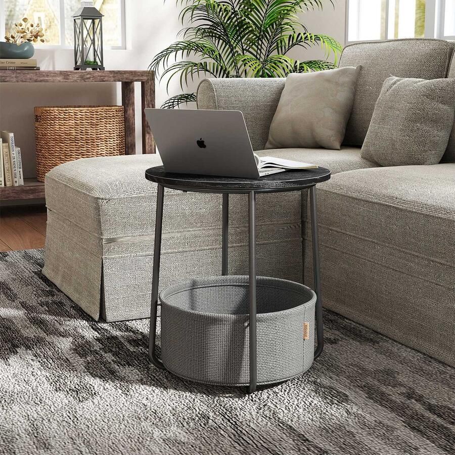 Songmics Bijzettafel – Ronde – Kleine Tafel – Kleine Salontafel – Minimalistisch