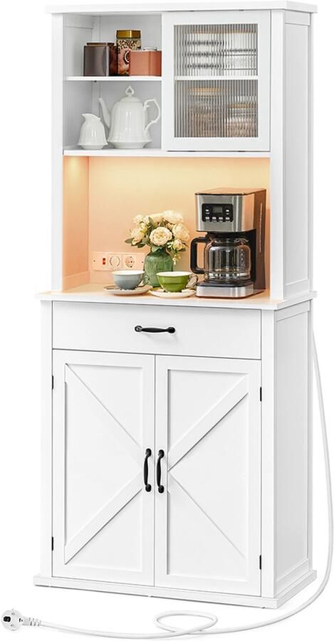 Songmics Dressoir – Met Wolkwitte LED-Verlichting – Modern en Licht