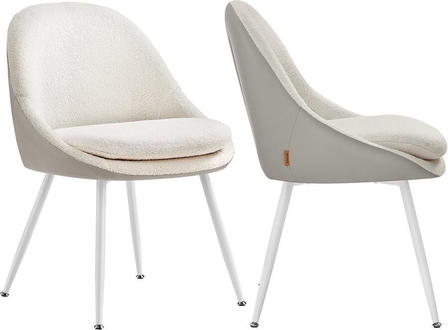 Songmics Eetkamerstoel – Set van 2 – Met Uitlopende Poten – Scandinavische Look