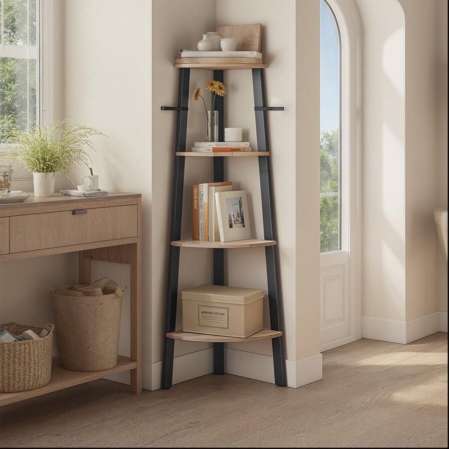 Songmics Hoekplank – Boekenkast – 4 Niveaus – Ladderplank – Stijlvol