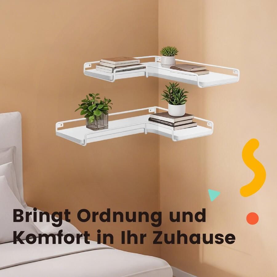 Songmics Hoekplank – L-vormig – Set van 2 – Wandplanken – Modern Design