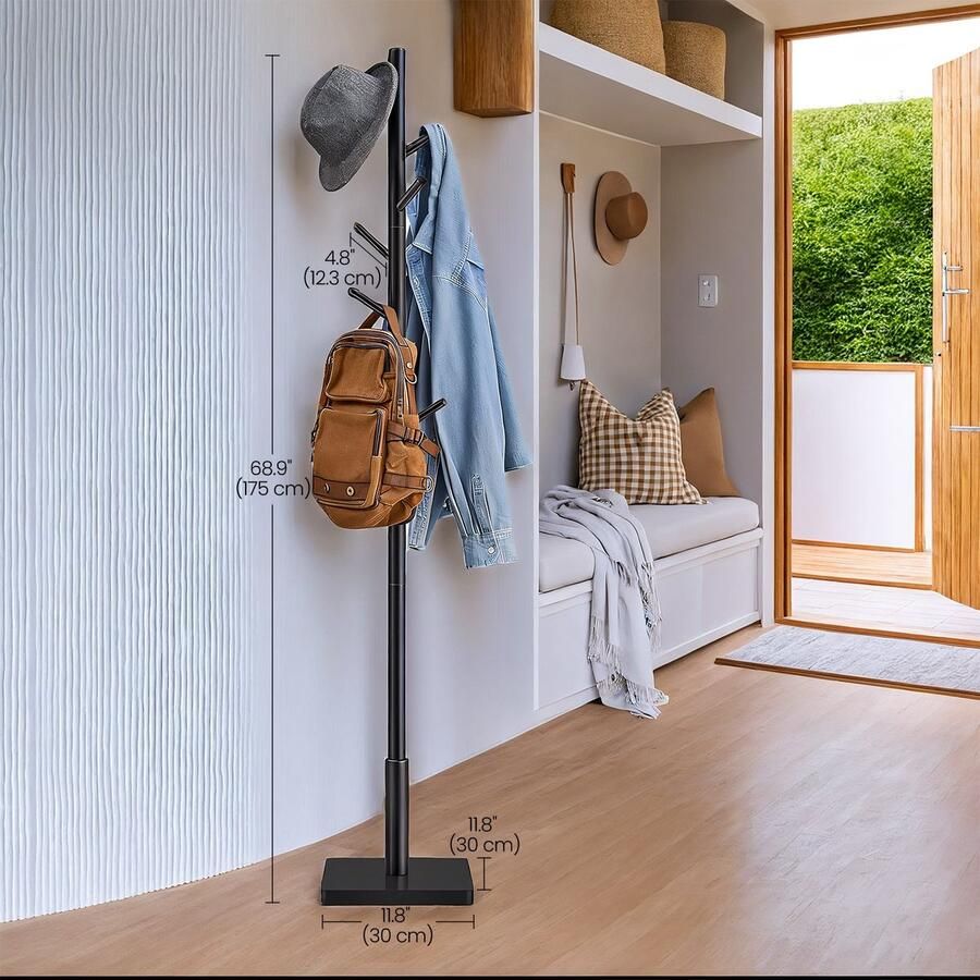 Songmics Kapstok – Massief Houten – Jasrek – Boomvorm – Stabiel