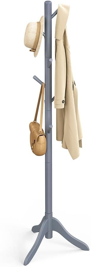 Songmics Kapstok – Met 8 Haken – Met 3 Verstelbare Hoogtes – Grijs – Flexibele Haloplossing