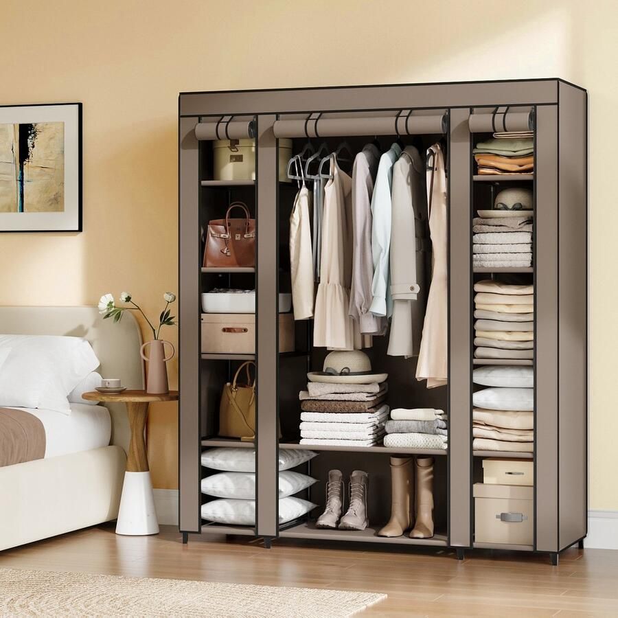 Songmics Kledingkast – Stoffen Kast – Met Kledingroede – Lichtgewicht