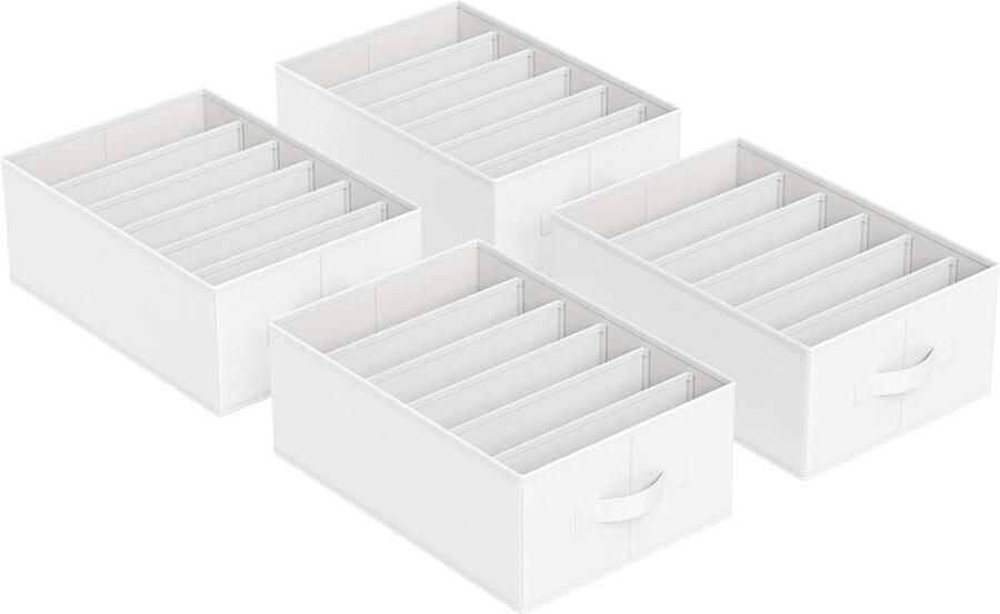 Songmics Kledingkastorganizer – 6 Vakken – Set van 4 – Opvouwbaar – Slimme Organizer