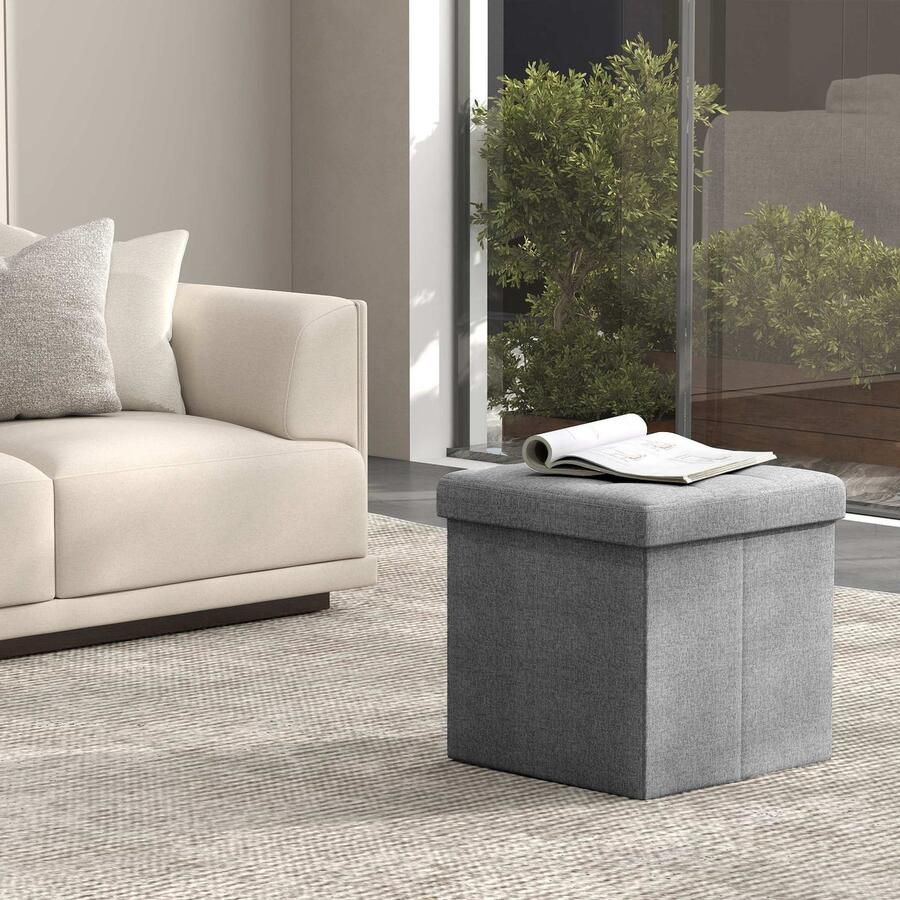 Songmics Kruk – Bank – Met Opbergruimte – 30 x 30 cm – Modern en Praktisch