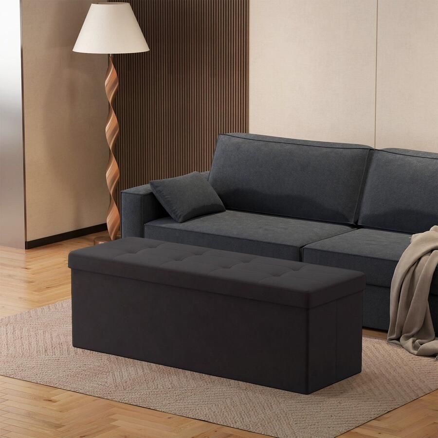 Songmics Kruk – Met Opbergruimte – Bank – 38 x 110 x 38 cm – Compact en Praktisch