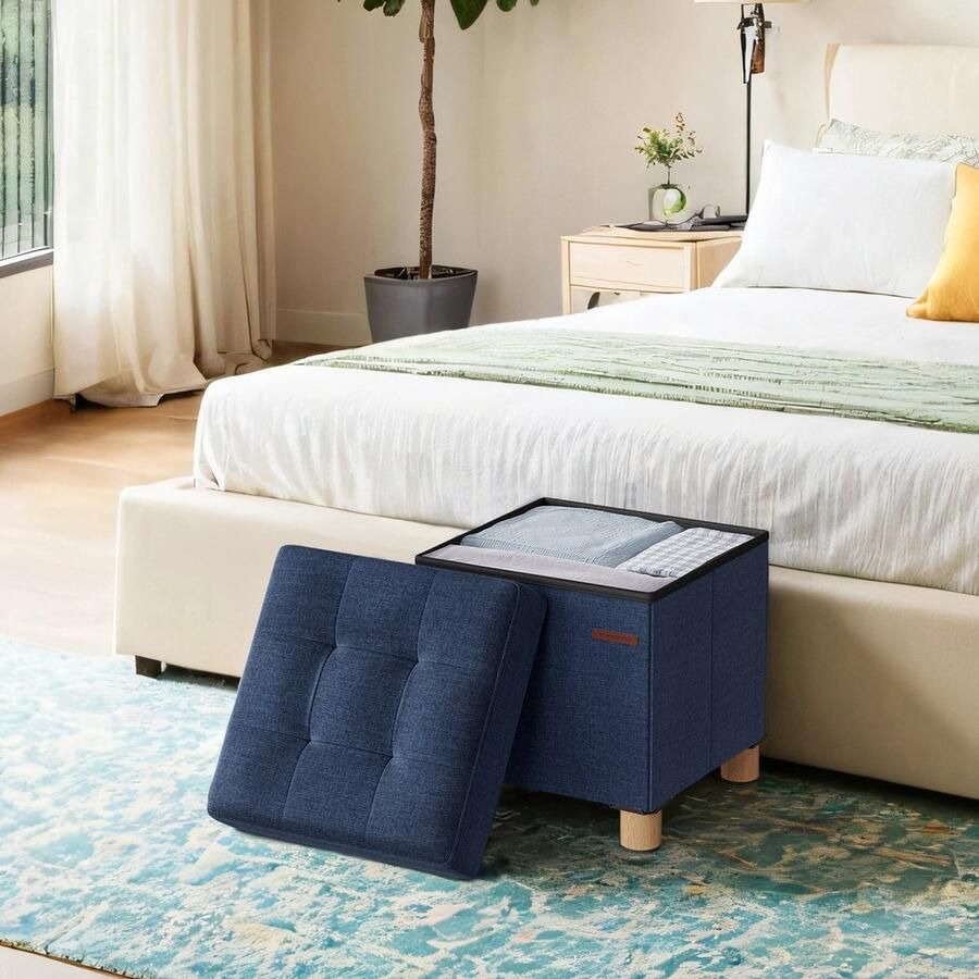 Songmics Kruk – Met Opbergruimte – Klein – Opklapbaar Bankje – 32 cm – Ultra Compact