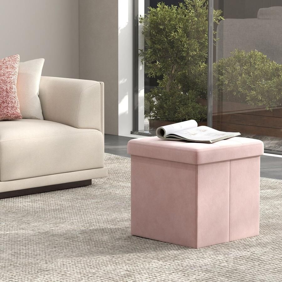 Songmics Kruk – Met Opbergruimte – Kleine Voetenbank – Bankje – Compact Comfort