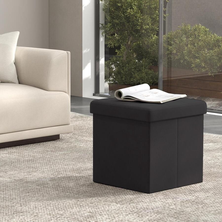 Songmics Kruk – Met Opbergruimte – Kleine Voetenbank – Bankje – Moderne Look