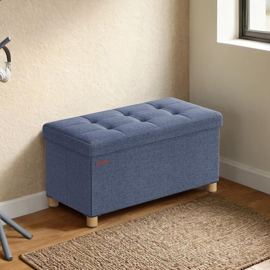 Songmics Kruk – Met Opbergruimte – Opklapbare Bank – Met Poten – Compacte Zitoplossing