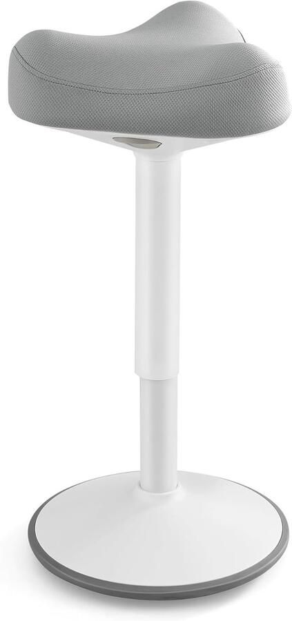 ‎SONGMICS Kruk Staande Kruk 360° Kantelbaar Bureaustoel In hoogte verstelbaar 58–83 cm Groot Voetstuk Antislip Modern Grijs (model OSC008G01)