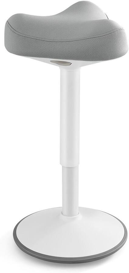 Songmics kruk stakruk 360° kantelbaar bureaustoel in hoogte verstelbaar 58-83 cm groot onderstel antislip modern grijs -wit