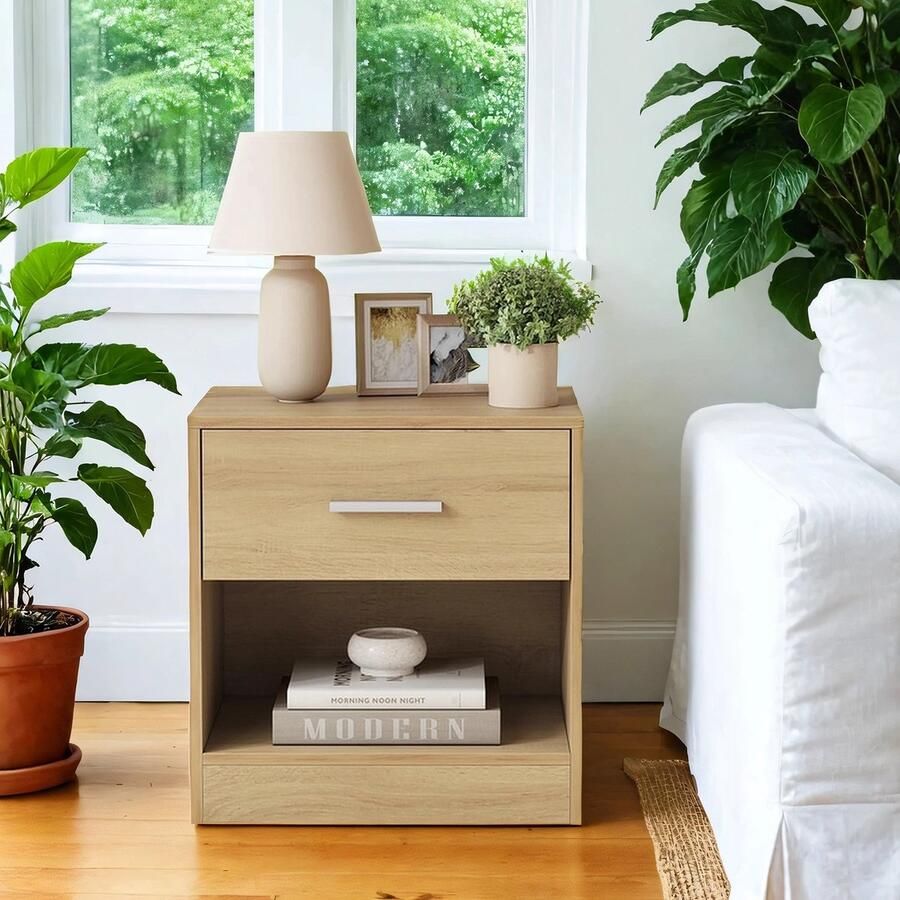 Songmics Nachtkastje – Bijzettafel – Met Lade – Minimalistisch