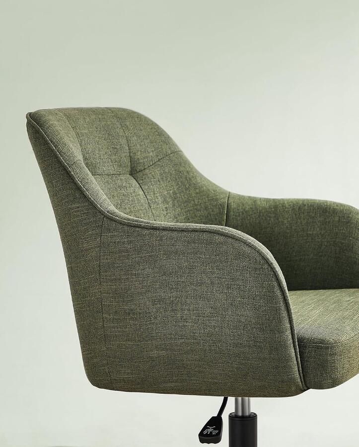‎SONGMICS OBG019C01 Home Office Draaistoel Bureaustoel Hoogte Verstelbaar tot 110 kg Ademende Stof voor Studeerkamer Slaapkamer Groen - Foto 2