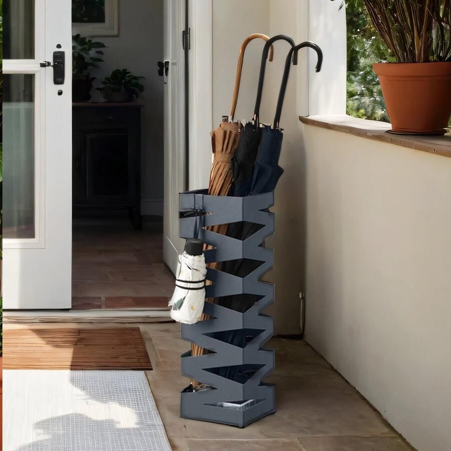 Songmics Paraplubak – Vierkant – Met Wateropvangbak – Met 4 Haken – Robuust