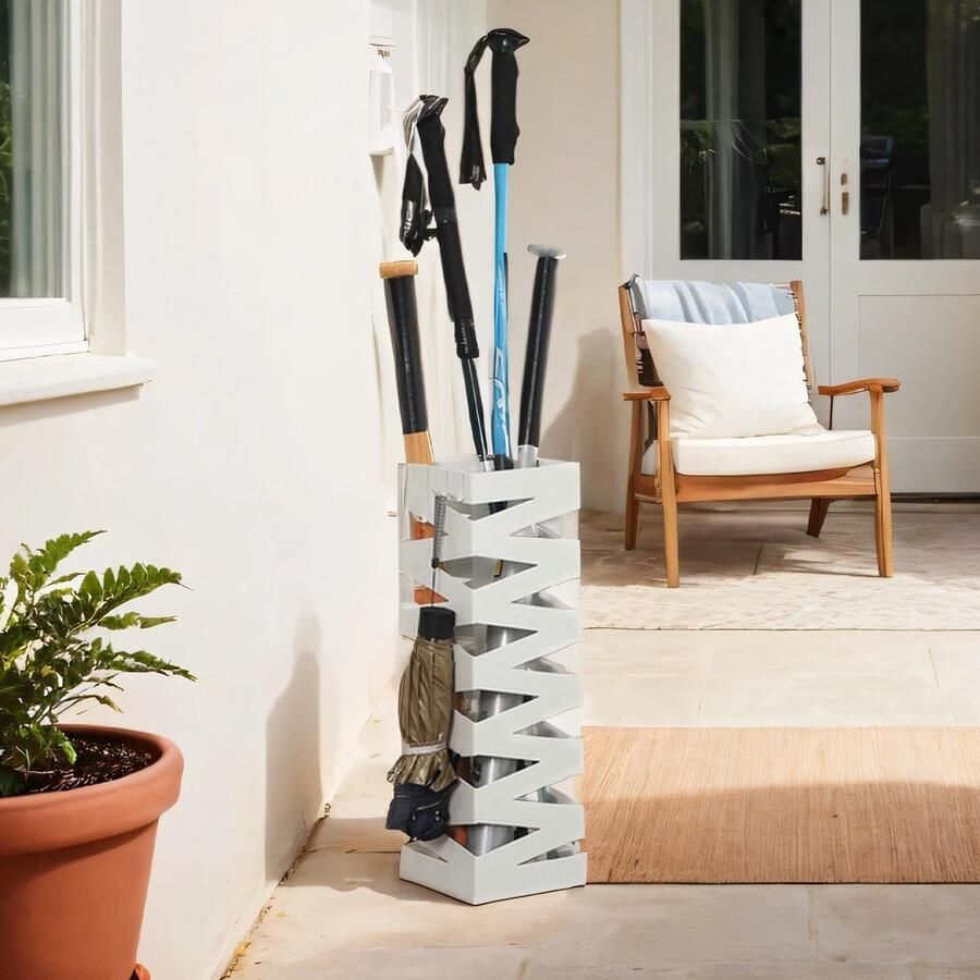 Songmics Paraplubak – Vierkant – Met Wateropvangbak – Met 4 Haken – Stabiel