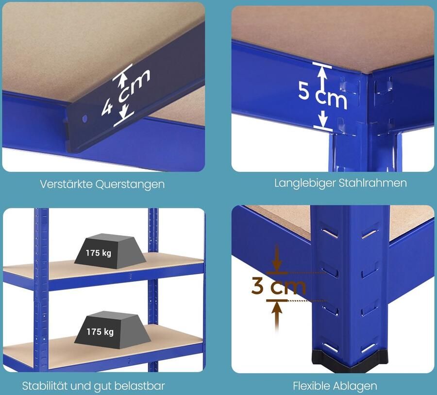 Songmics Plank – Staand – Boekenkast – Opbergplank – Industrieel Design