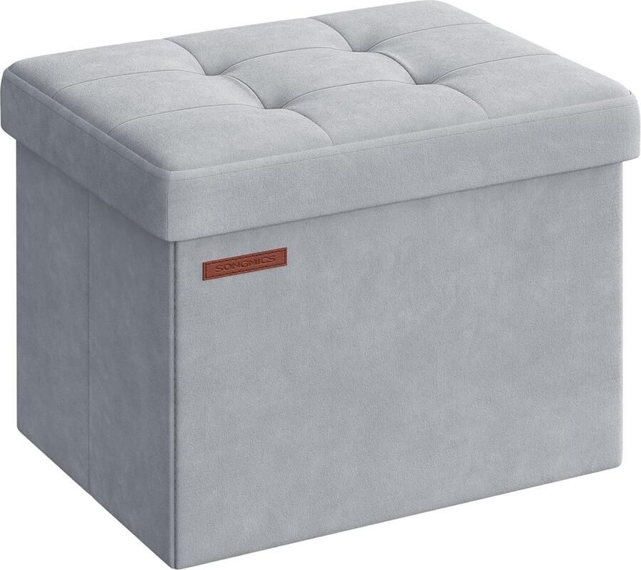 Inklapbare zitbank met opbergruimte en deksel 31 x 41 x 31 cm Duifgrijs