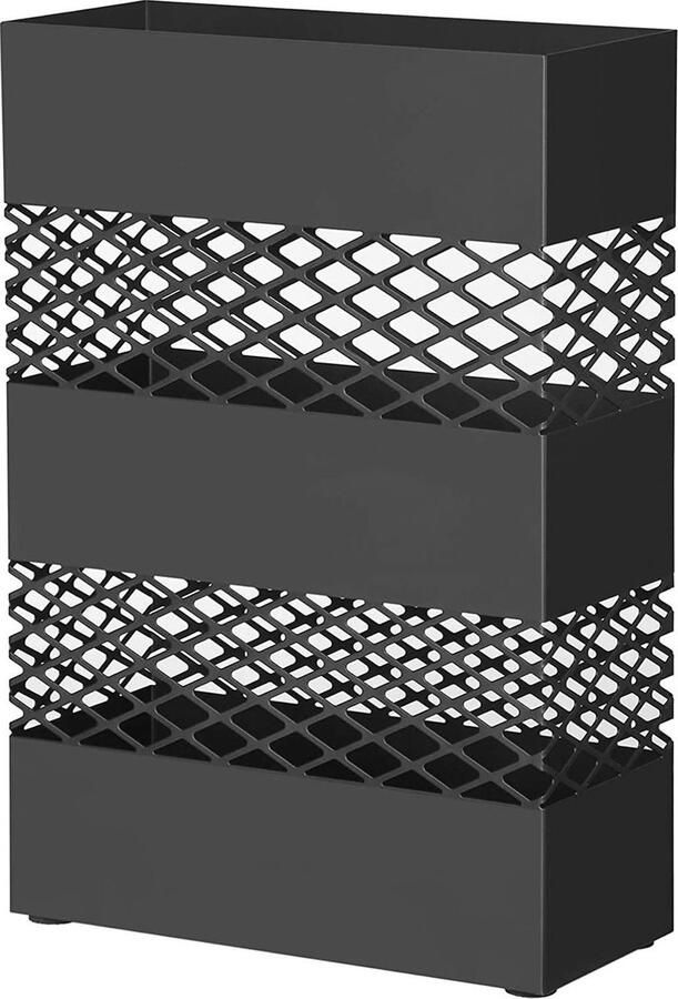 Songmics Rechthoekige Metalen Paraplubak Zwart