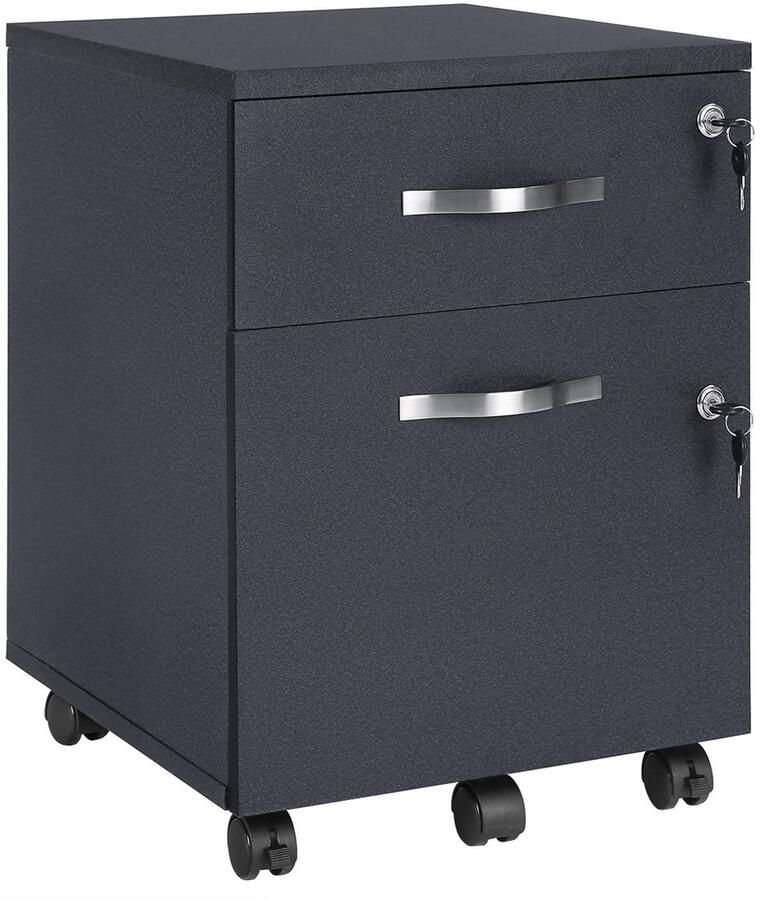 Songmics Rolcontainer – Afsluitbaar – Zwart – Veilig – Verrijdbaar Ladeblok