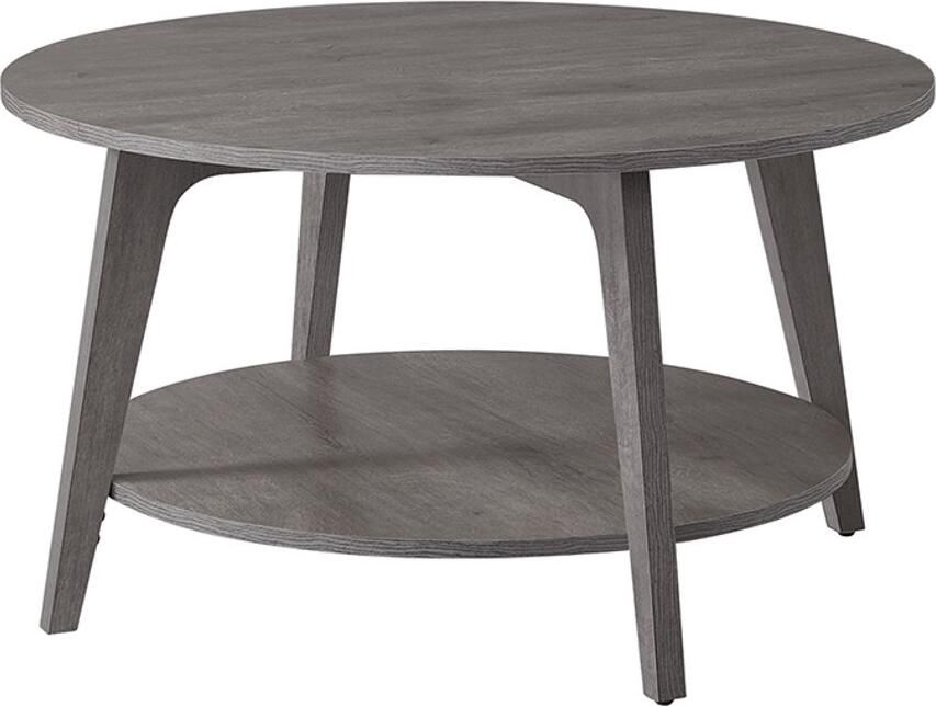 Songmics Salontafel – Ronde – 80 cm – Met 2 Niveaus – Mistgrijs – Design Tafel