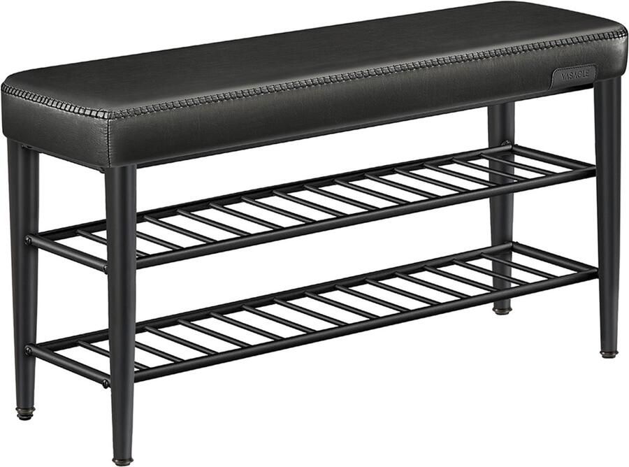 Songmics Schoenenbank – EKHO Collectie – Met Naden – 30 x 100 x 50 cm – Inktzwart