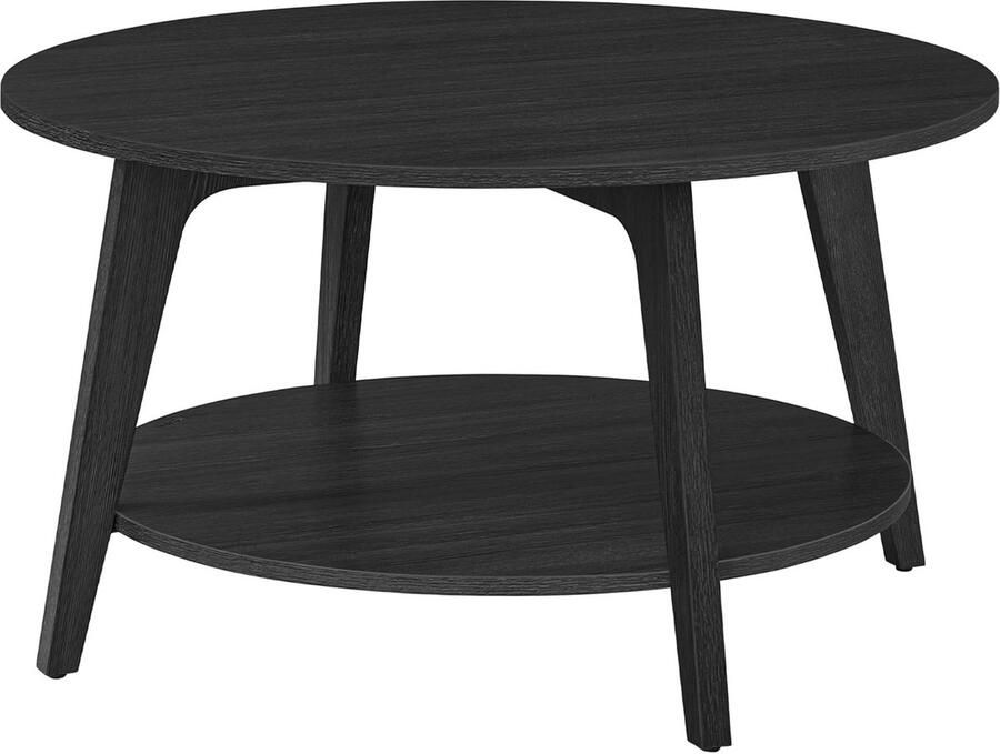 Songmics VASAGLE Ronde Salontafel – 2-laags woonkamer tafel Ø 80 cm × 45 cm makkelijk te monteren – Antracietgrijs – Model LCT243B22