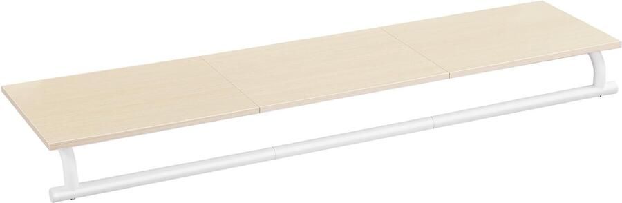 Songmics wandkapstok kledingkast wandplank met kledingroede totaal draagvermogen 60 kg 28 x 109 x 13 2 cm voor slaapkamer kleedkamer natuurlijk beige-wolkenwit