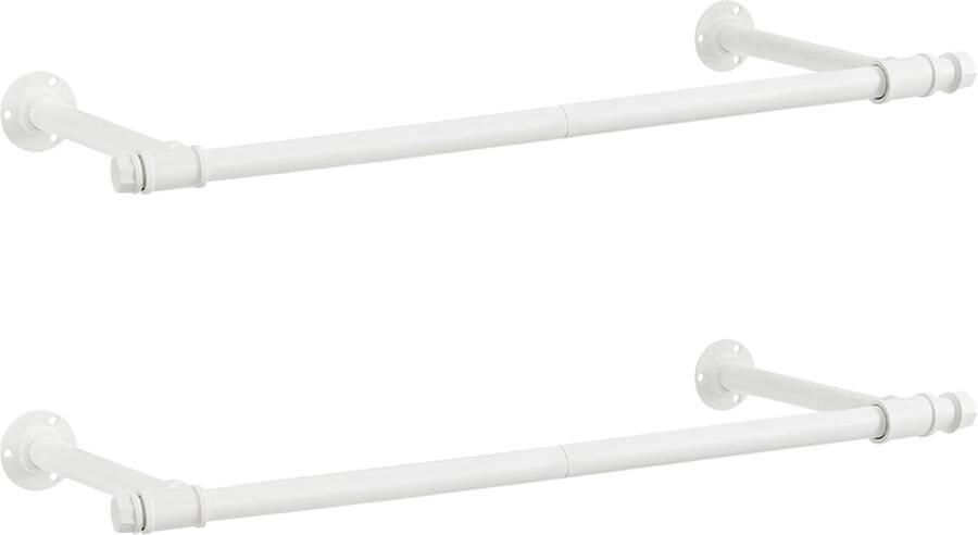 ‎SONGMICS Wandkledingrek Set van 2 Kledingrek Wandmontage Industrieel Ruimtebesparend 30 x 84 x 7 cm Draagvermogen 60 kg Eenvoudige montage Wolkwit HSR140W02