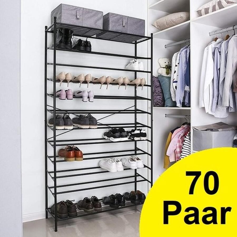 Songmics XXL Schoenenrek Rek Met 12 niveaus Voor 70 Paar Schoenen