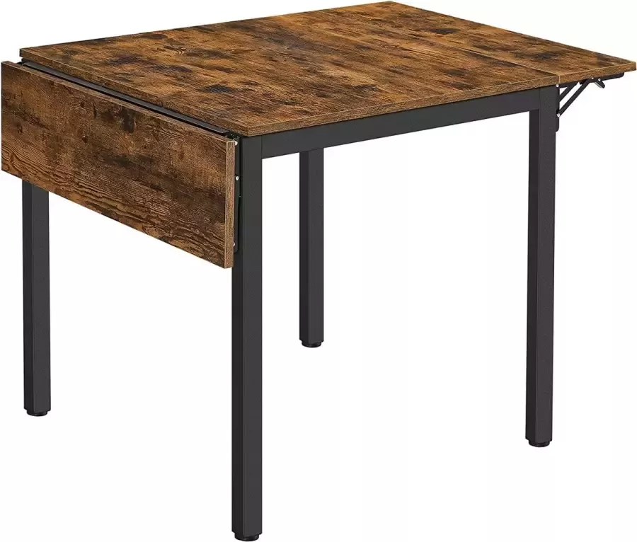 ZAZA Home VASAGLE Eettafel inklapbare keukentafel voor 2-4 personen voor kleine ruimtes vintage bruin-zwart KDT077B01