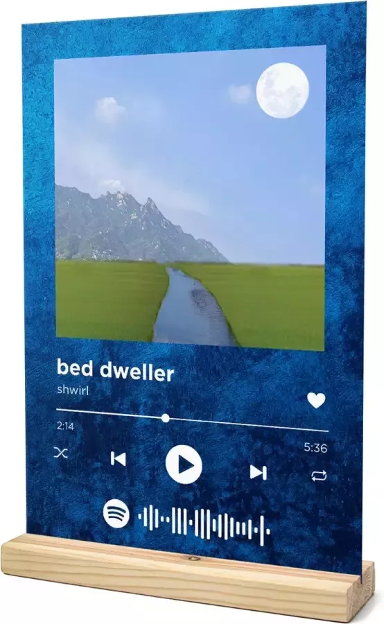 Songr Spotify Muziek Bordje bed dweller shwirl 20x30 Blauw Dibond Aluminium Plaat Cadeau Tip voor Man en Vrouw
