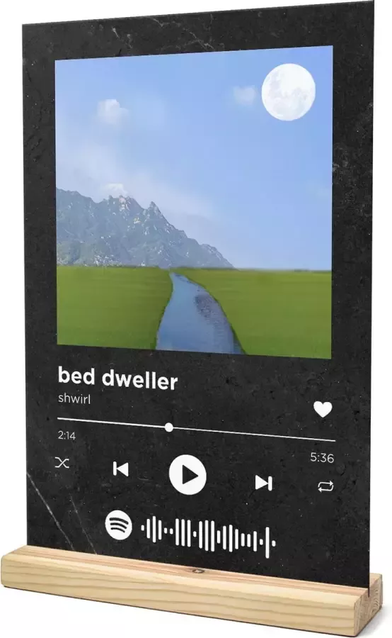 Songr Spotify Muziek Bordje bed dweller shwirl 20x30 Zwart Dibond Aluminium Plaat Cadeau Tip voor Man en Vrouw