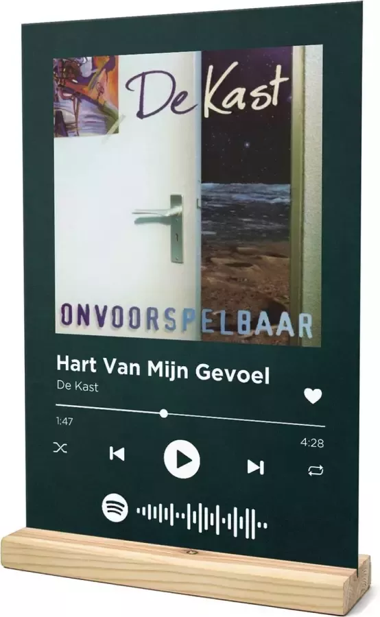 Songr Spotify Muziek Bordje Hart Van Mijn Gevoel De Kast 20x30 Groen Dibond Aluminium Plaat Cadeau Tip voor Man en Vrouw