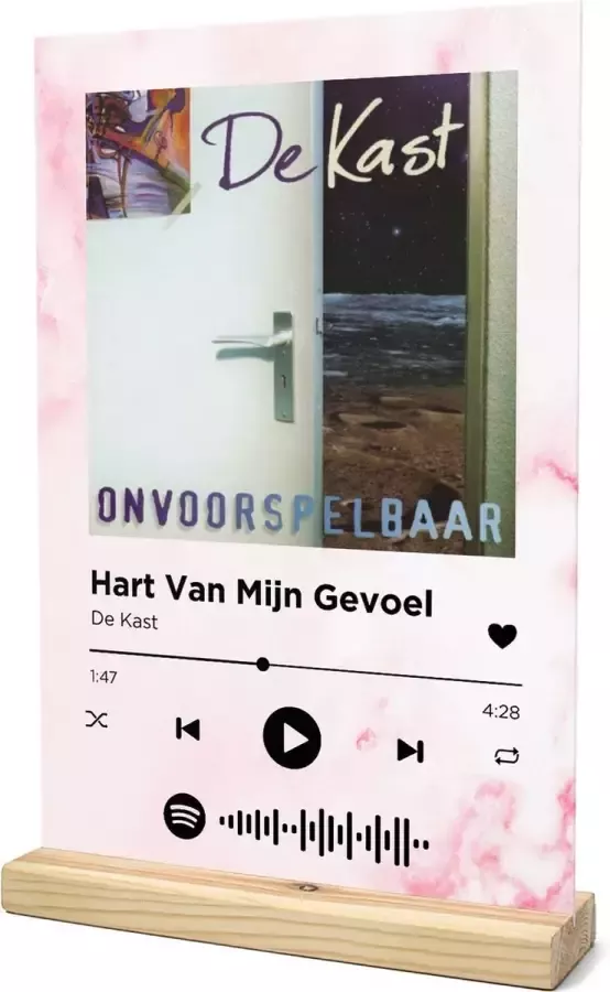 Songr Spotify Muziek Bordje Hart Van Mijn Gevoel De Kast 20x30 Roze Dibond Aluminium Plaat Cadeau Tip voor Man en Vrouw
