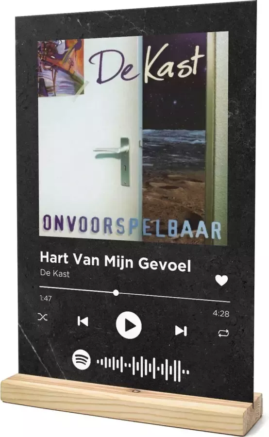 Songr Spotify Muziek Bordje Hart Van Mijn Gevoel De Kast 20x30 Zwart Dibond Aluminium Plaat Cadeau Tip voor Man en Vrouw