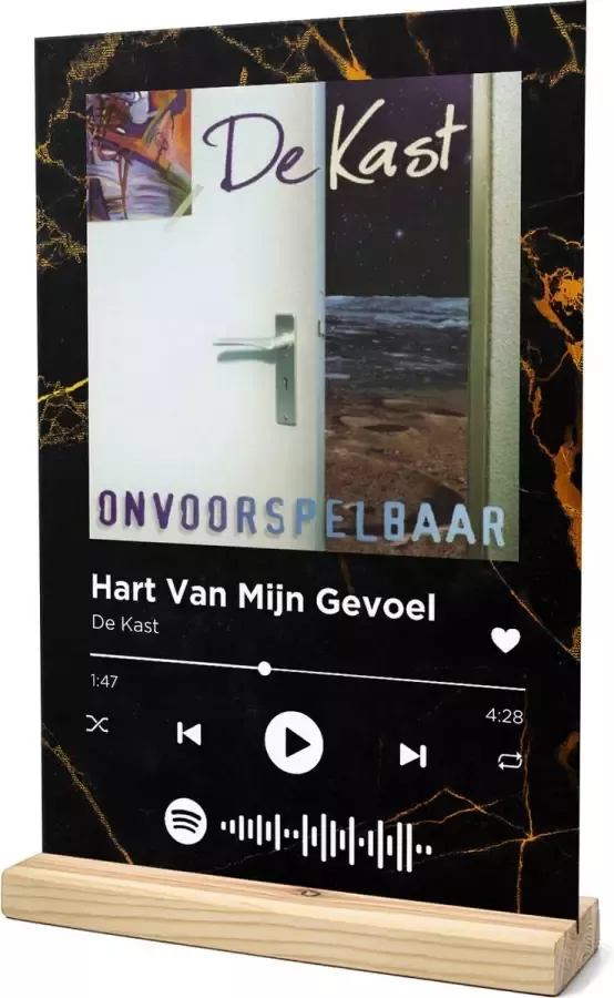 Songr Spotify Muziek Bordje Hart Van Mijn Gevoel De Kast 20x30 Zwart Goud Dibond Aluminium Plaat Cadeau Tip voor Man en Vrouw