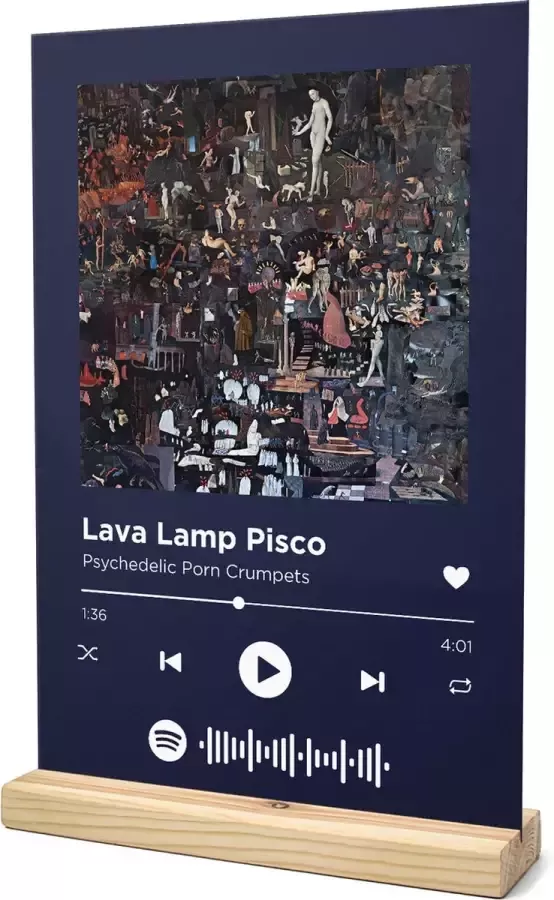 Songr Spotify Muziek Bordje Lava Lamp Pisco Psychedelic Porn Crumpets 20x30 Blauw Dibond Aluminium Plaat Cadeau Tip voor Man en Vrouw