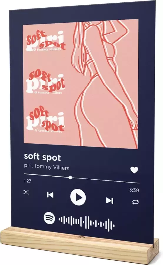 Songr Spotify Muziek Bordje soft spot piri Tommy Villiers 20x30 Blauw Dibond Aluminium Plaat Cadeau Tip voor Man en Vrouw