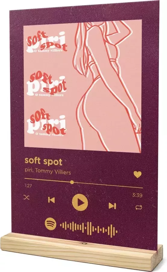 Songr Spotify Muziek Bordje soft spot piri Tommy Villiers 20x30 Rood Dibond Aluminium Plaat Cadeau Tip voor Man en Vrouw