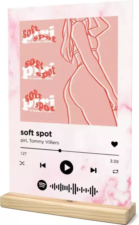 Songr Spotify Muziek Bordje soft spot piri Tommy Villiers 20x30 Roze Dibond Aluminium Plaat Cadeau Tip voor Man en Vrouw