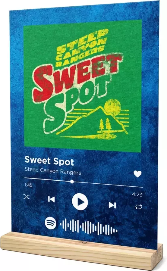 Songr Spotify Muziek Bordje Sweet Spot Steep Canyon Rangers 20x30 Blauw Dibond Aluminium Plaat Cadeau Tip voor Man en Vrouw