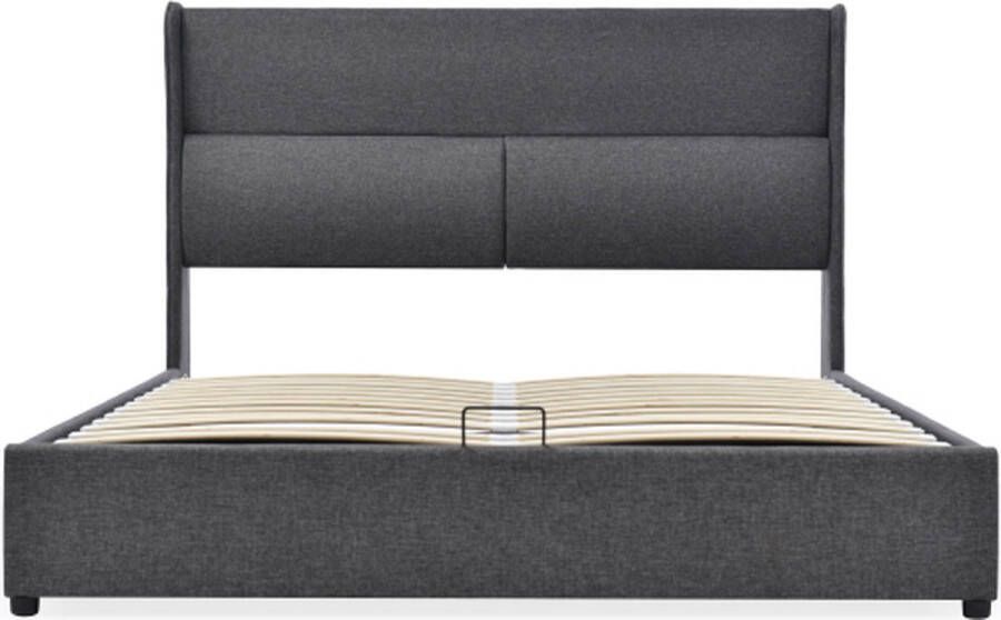 SONNENH Gestoffeerd tweepersoonsbed met verstelbare hoofdsteunen opbergruimte bedden bedframe van linnenmateriaal jeugdbed 180x200 met lattenbodem (zonder matras)