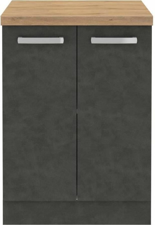 Sonstige Onderkast met 2 draaideuren Mat grijs L 60 x D 51 6 x H 85 cm LASSEN - Foto 2