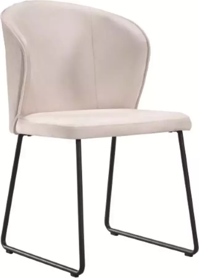 Soof & Tess Soof&Tess Set van 2 Amalfi Eetkamerstoel Beige Fluweel Velvet Industrieel Met armleuning Easy Clean Stoffen Hoge Kwaliteit - Foto 2